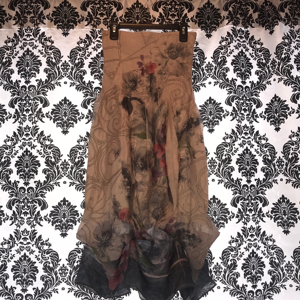 Vintage strapless Lapis dress One size M/L